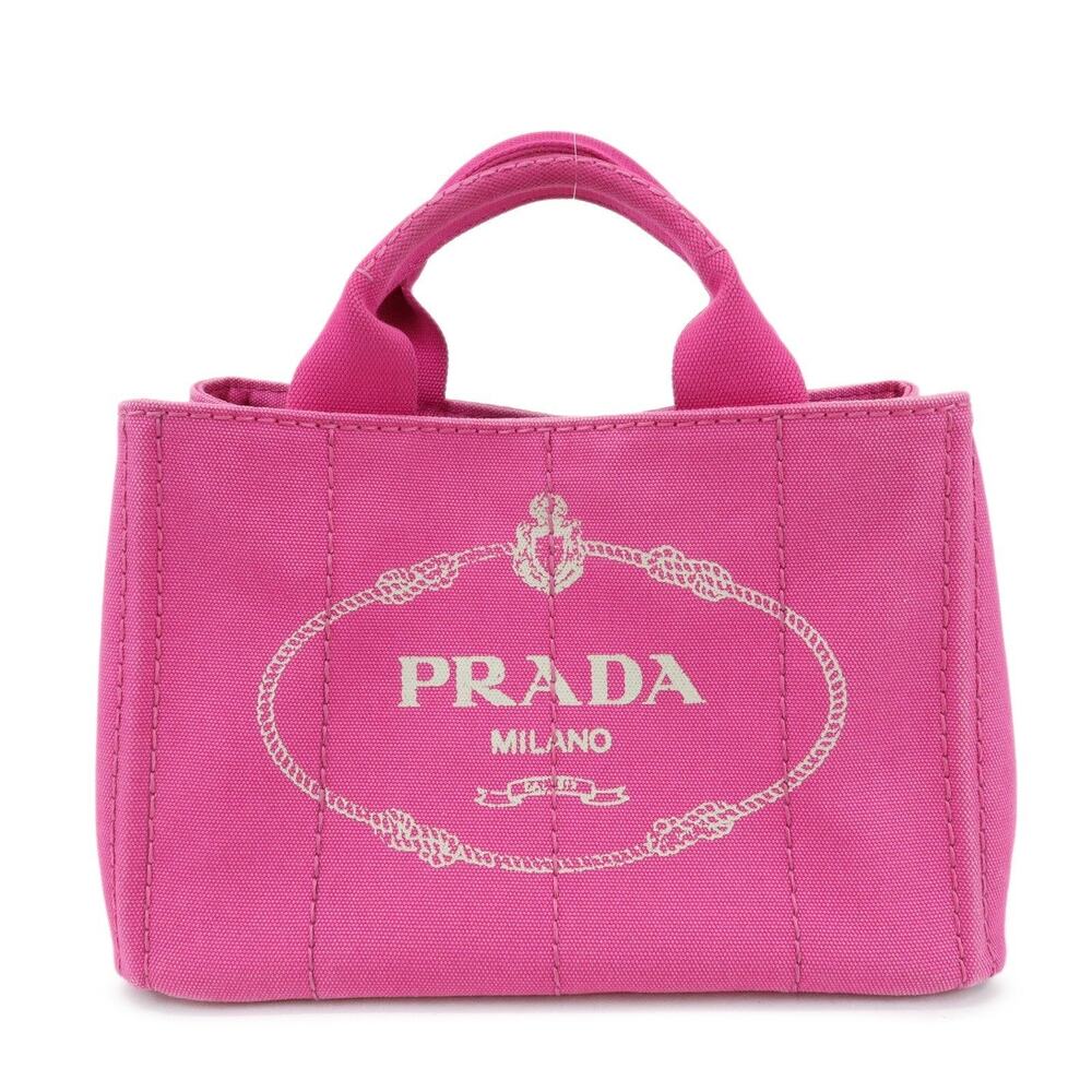 Prada Canapa Mini Canvas Tote Pink